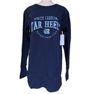North Carolina Tar Heels Womens Navy Long Sleeve Tunic Top With Ruched Sides